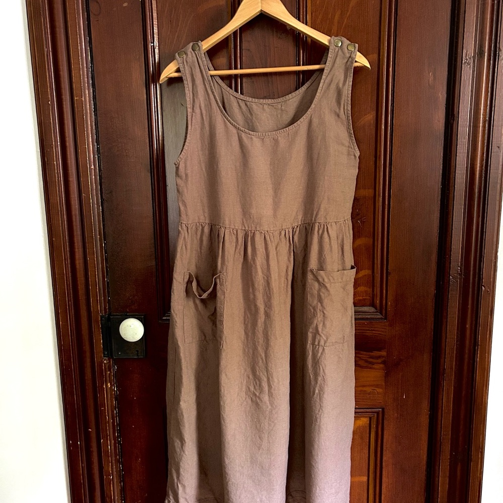 Linen Pinafore Dress